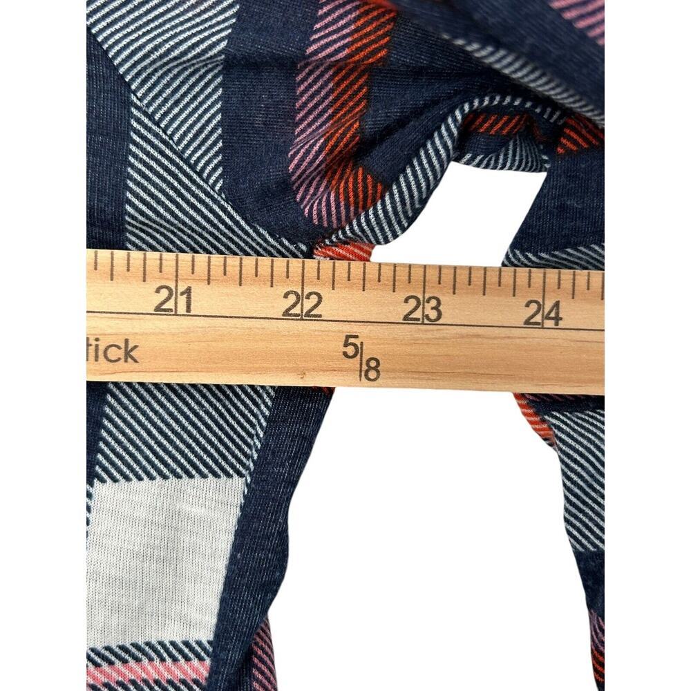 New York Laundry Sweater SZ XL Blue Plaid Roll Tab Sleeve Asymmetrical Cardigan - Picture 7 of 9